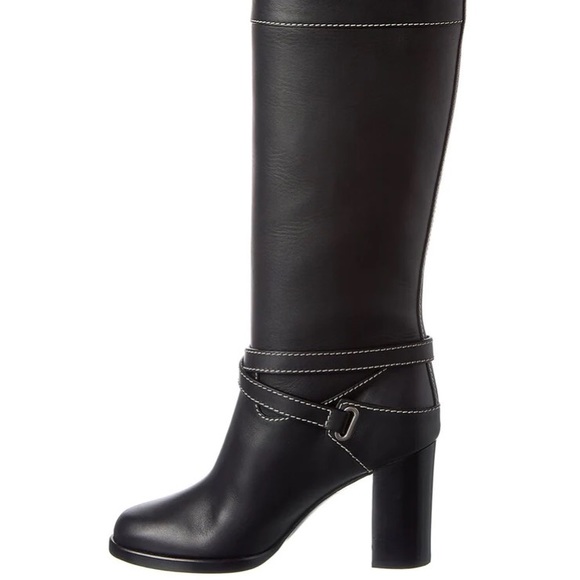 MICHAEL KORS COLLECTION ITALY DERRY LEATHER TALL BUCKLE BOOTS BLACK NIB SZ 8 - Picture 5 of 8